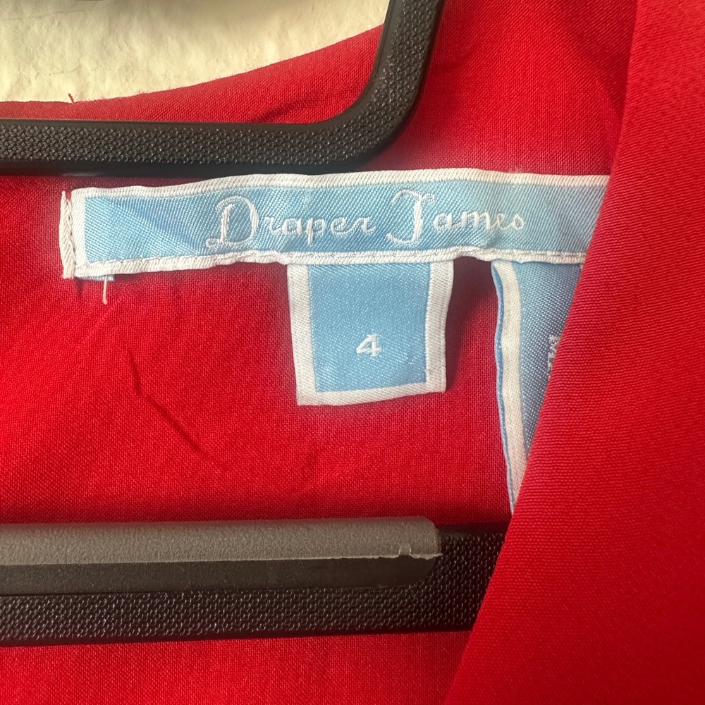 Draper James Lipstick Red Solid Flutter Dress - Picture 3 of 8